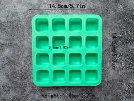 Molde silicona 16 cuadrados